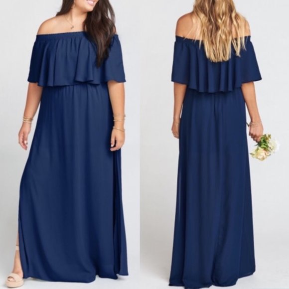 Show Me Your MuMu Hacienda maxi dress "Navy Crisp" - Picture 7 of 7